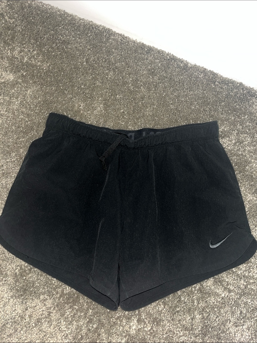 Nike Women’s Black Athletic Running Shorts with Swoosh